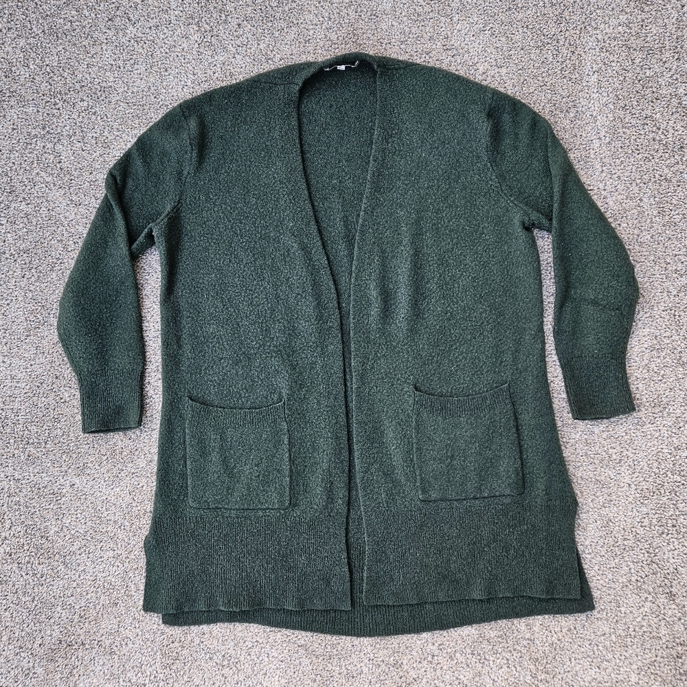 Madewell Kent Cardigan Sweater Merino Wool Alpaca Blend Open Front Green Women S